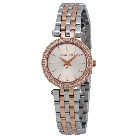 michael kors swarovski bezel two tone|Michael Kors petite darci watch.